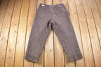 Vintage 1980's Pinstripe Plaid Wool Trousers 32 x 27