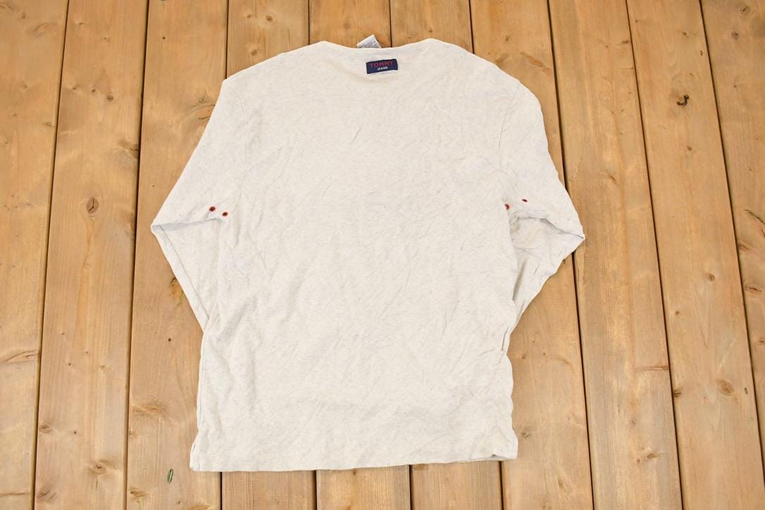 Vintage 1990s Tommy Jeans Loop Embroidered Text Logo Crewneck Sweatshirt Men's M