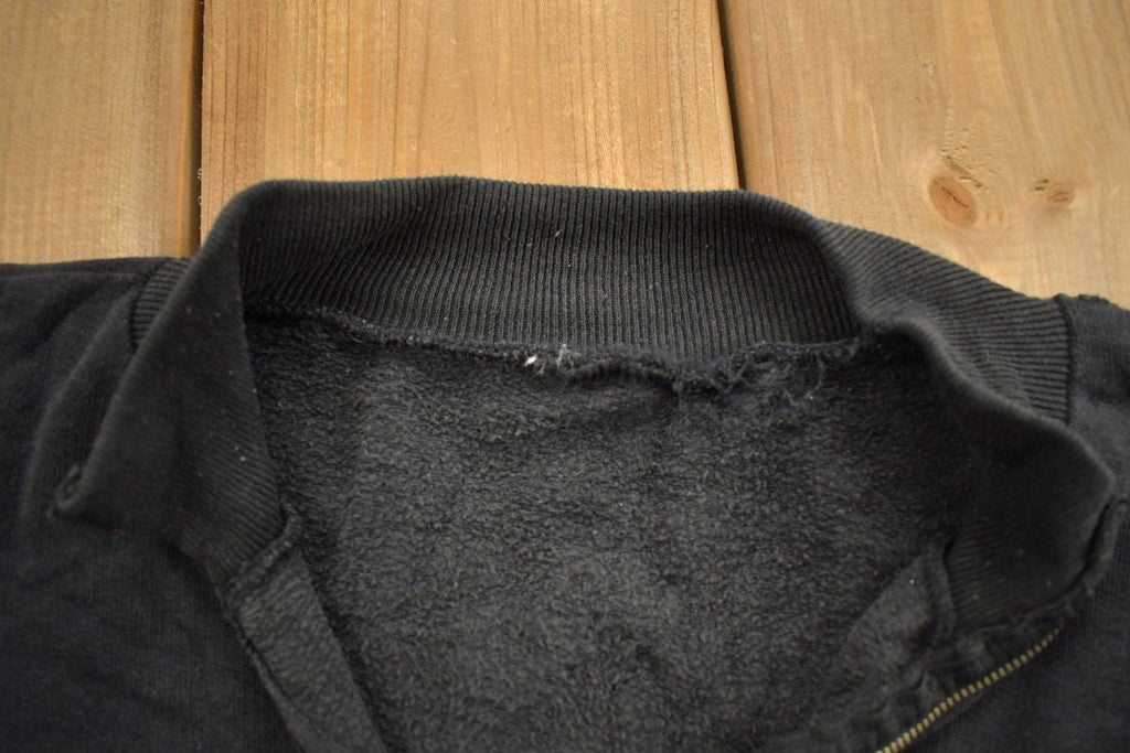 Vintage 1990s Blank Black Quarter-Zip Sweatshirt