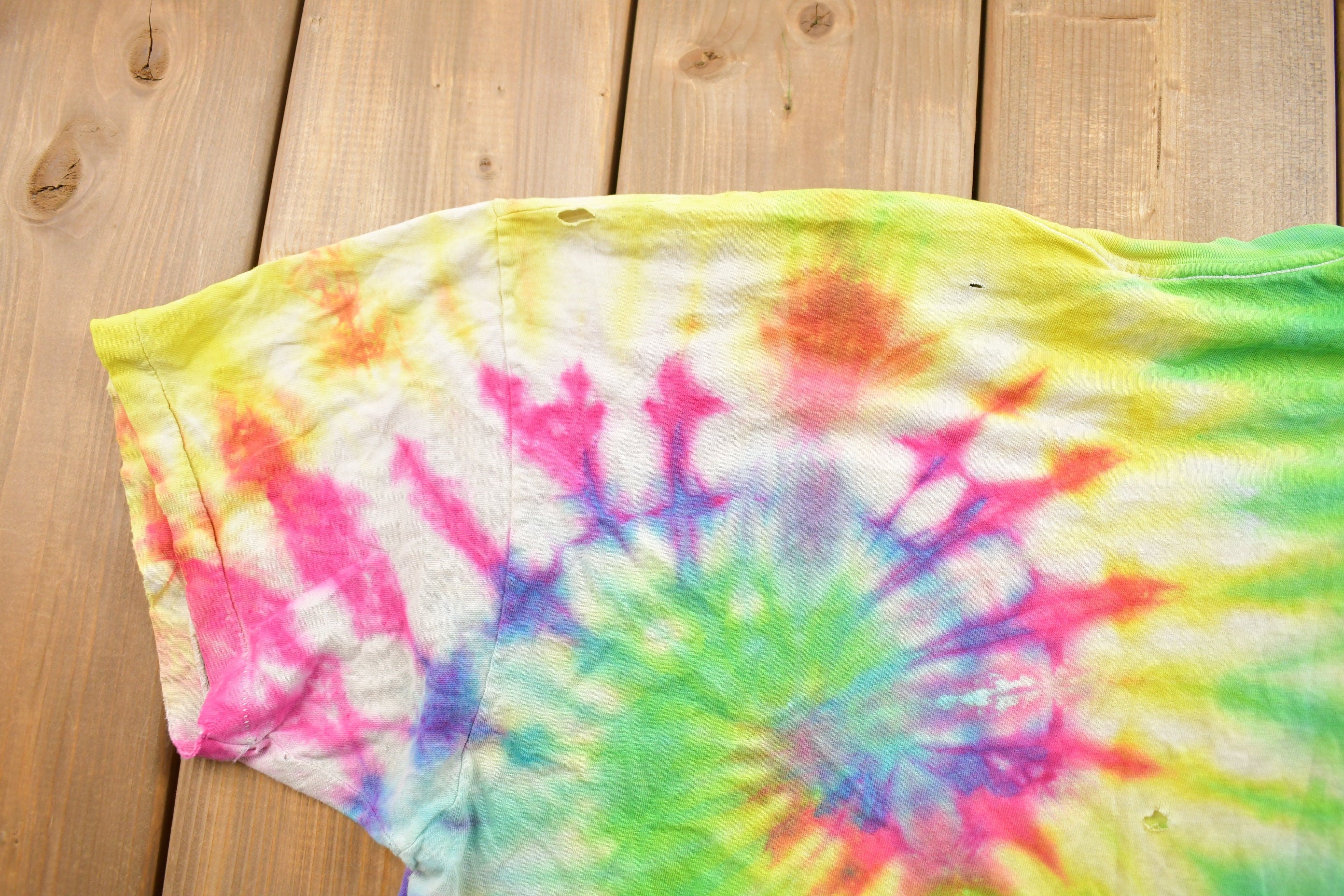 Vintage 1990s Tie Dye All Over Print T-shirt  Vintage Tie Dye Tee  Music Promo  Tie Dye  Single Stitch  Hippie