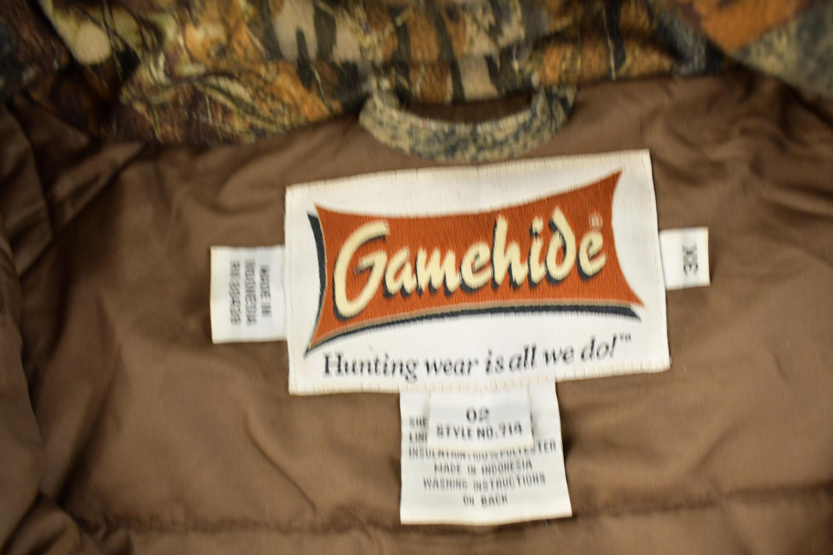 Vintage 1990s Gamehide Mossy Oak Camo All Over Print Jacket