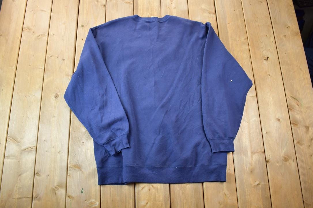 Vintage 1990s Russell Athletic Blank Blue Crewneck Sweatshirt