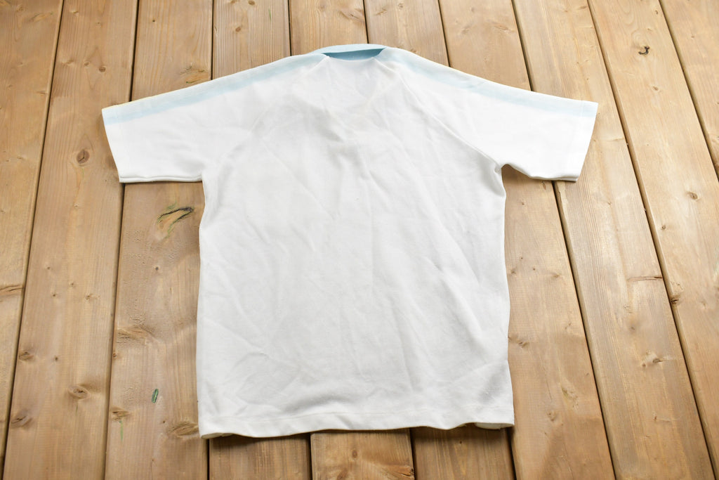 Vintage 1980s Edwerds Blank Quarter Button Up Polo Shirt