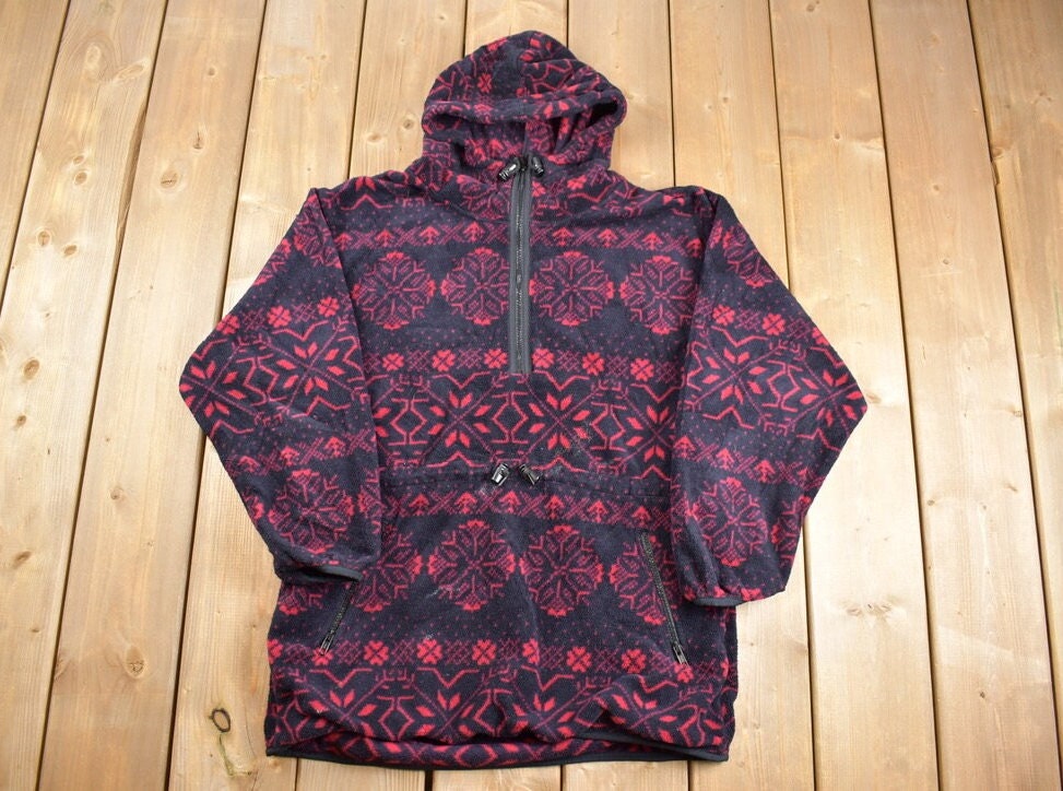 Vintage 1990s Lands End Half Zip Fleece Sweater