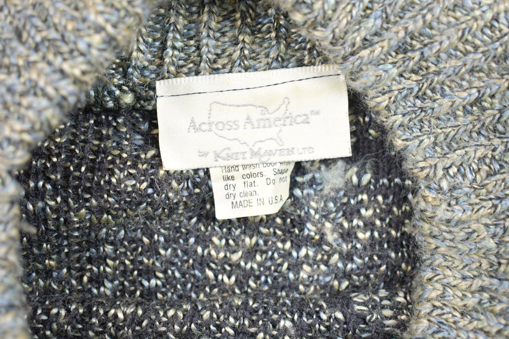 Vintage Knitted Across America Silver Floral Sweater