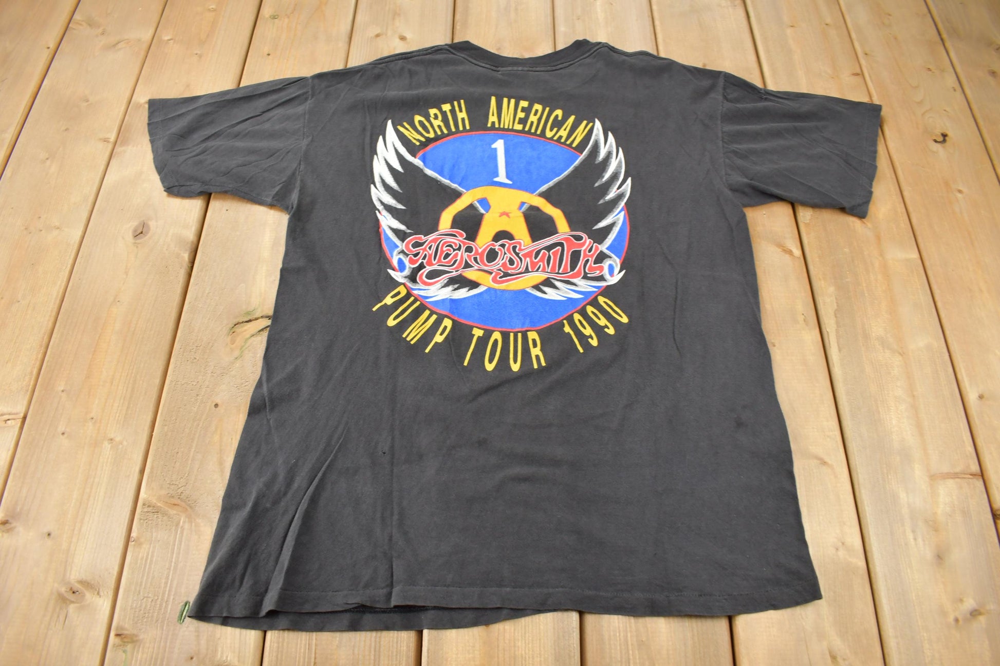 Vintage 1990 Aerosmith North American Pump Tour Band T-Shirt / Band Tee / Single Stitch / Made in USA / Music Promo / Premium Vintage