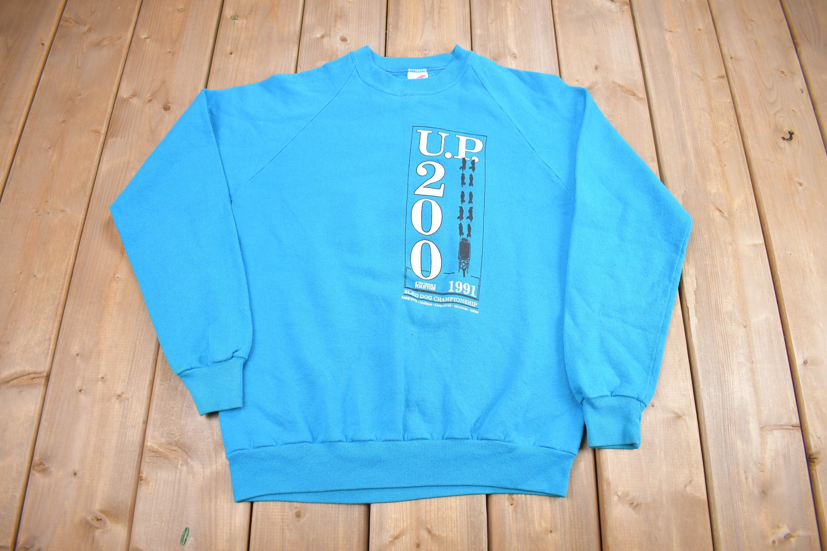 Vintage 1991 U.P. 200 Sled Dog Championship Crewneck Sweatshirt