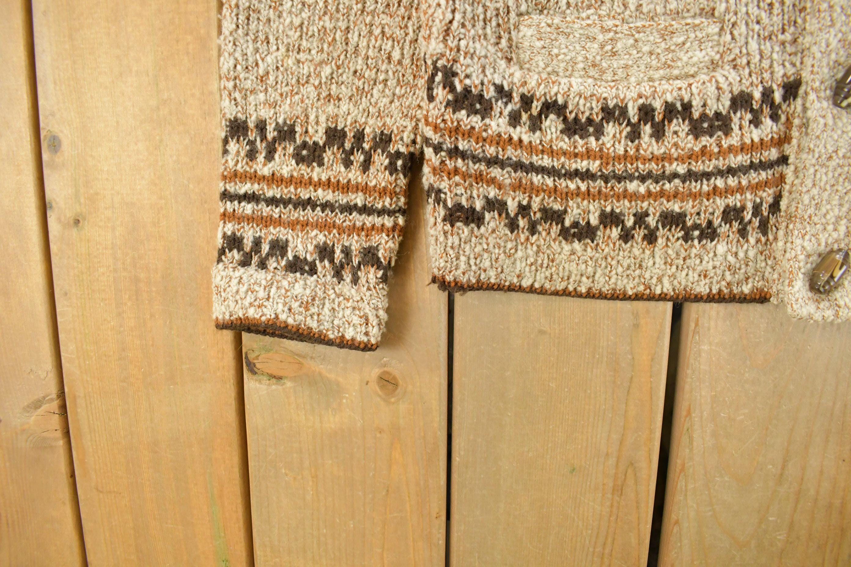 Vintage 1980s Tundra Wool Knit Cardigan Sweater Men's Medium