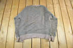 Vintage 90s Knit Crewneck Sweater - Abstract Herringbone Pattern, Mens XL
