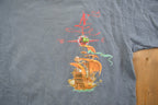 Vintage 1990s Caribbean Soul Traveling Pirate Graphic T Shirt