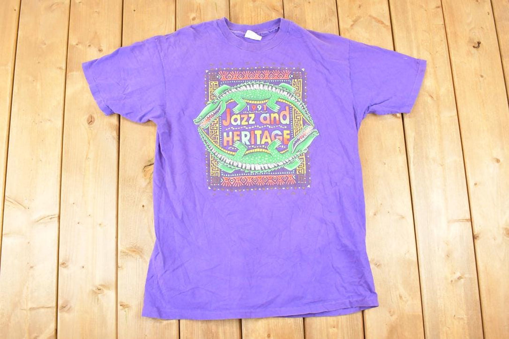 Vintage 1991 Jazz And Heritage Souvenir Travel T-Shirt Women's XL