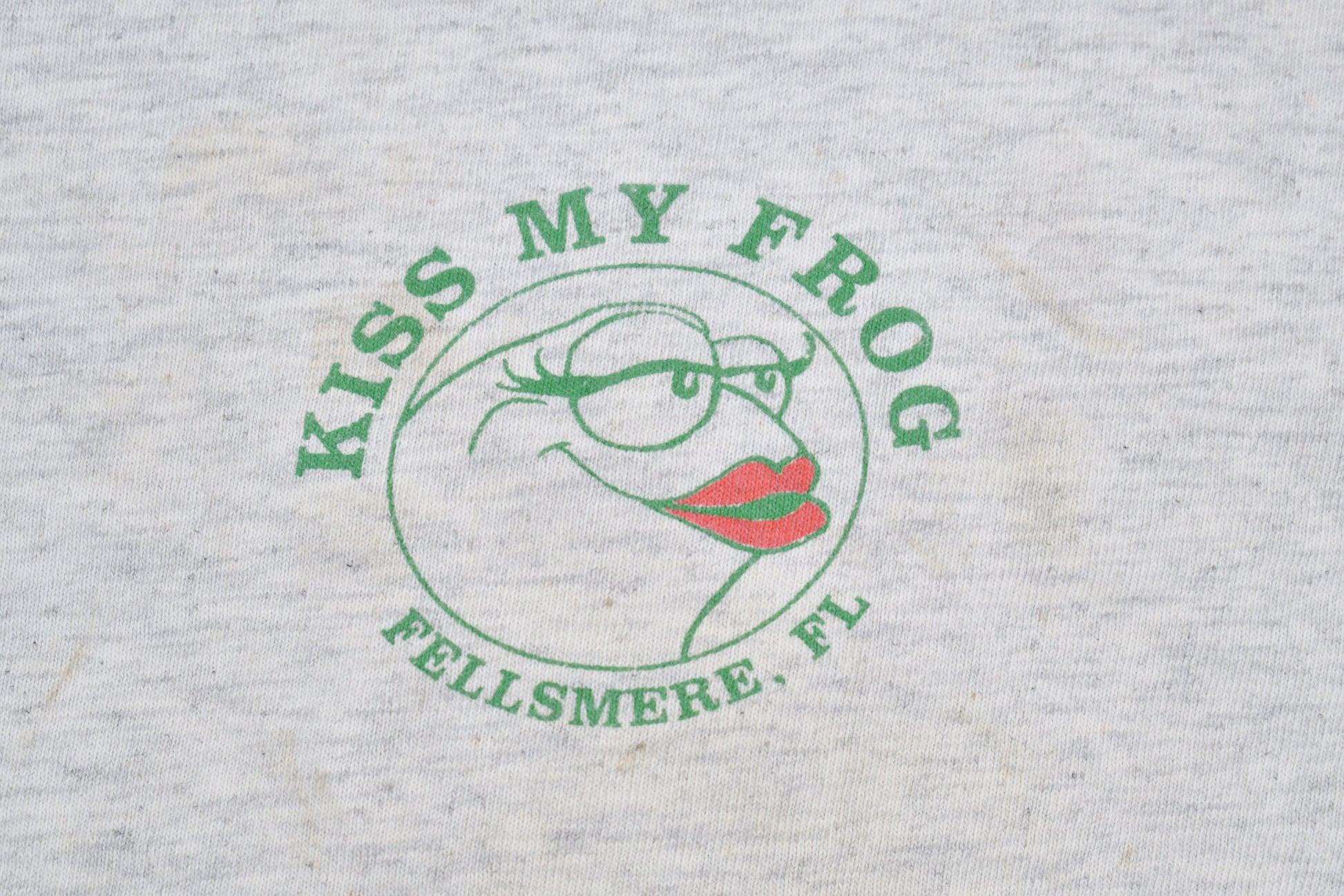 Vintage 1990s Fellsmere Florida Kiss My Frog Long Sleeve T Shirt / 90s Crewneck / Souvenir Sweater / Streetwear / Travel And Vacation