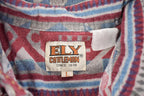 Vintage 1980s Ely Cattleman South Western Style Button Up Rodeo Aztec Shirt