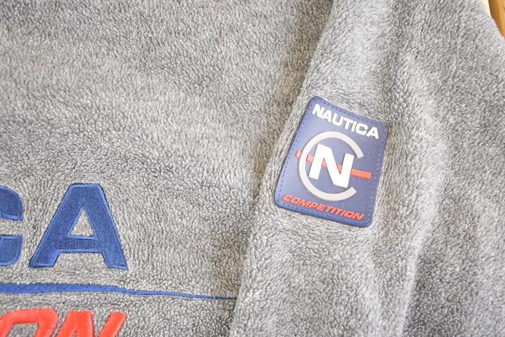 Vintage 1990s Nautica Competition Fleece Sweater Men's M / Outdoorsman / 90s Outdoorsman Sweater / Fleece Hiking Zip up