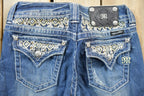 Vintage Y2K Miss Me Bedazzled Low Rise Jeans Size 26x31