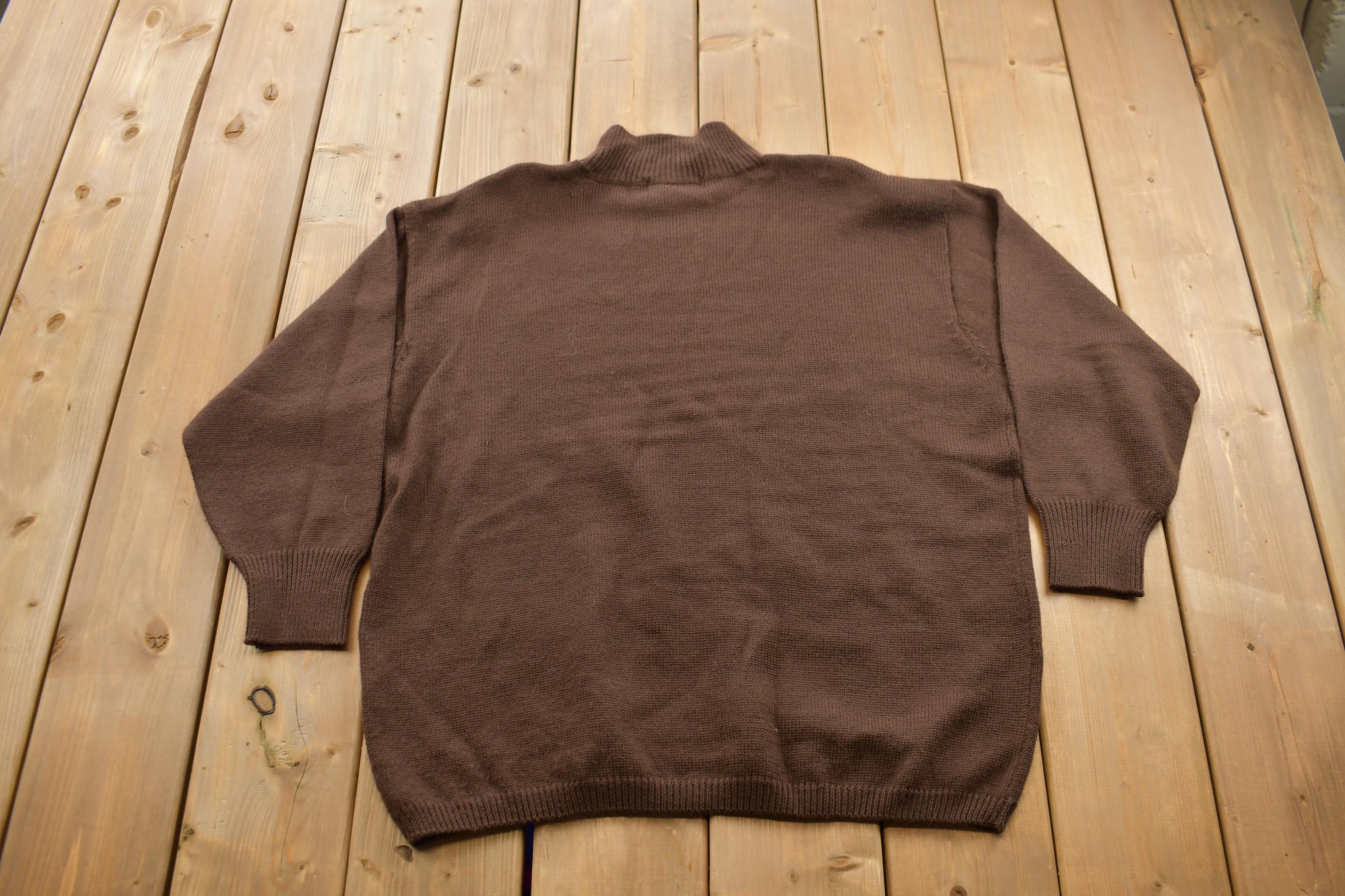 Vintage 1990s Fred Thomas Knit Abstract Mock Neck Sweater