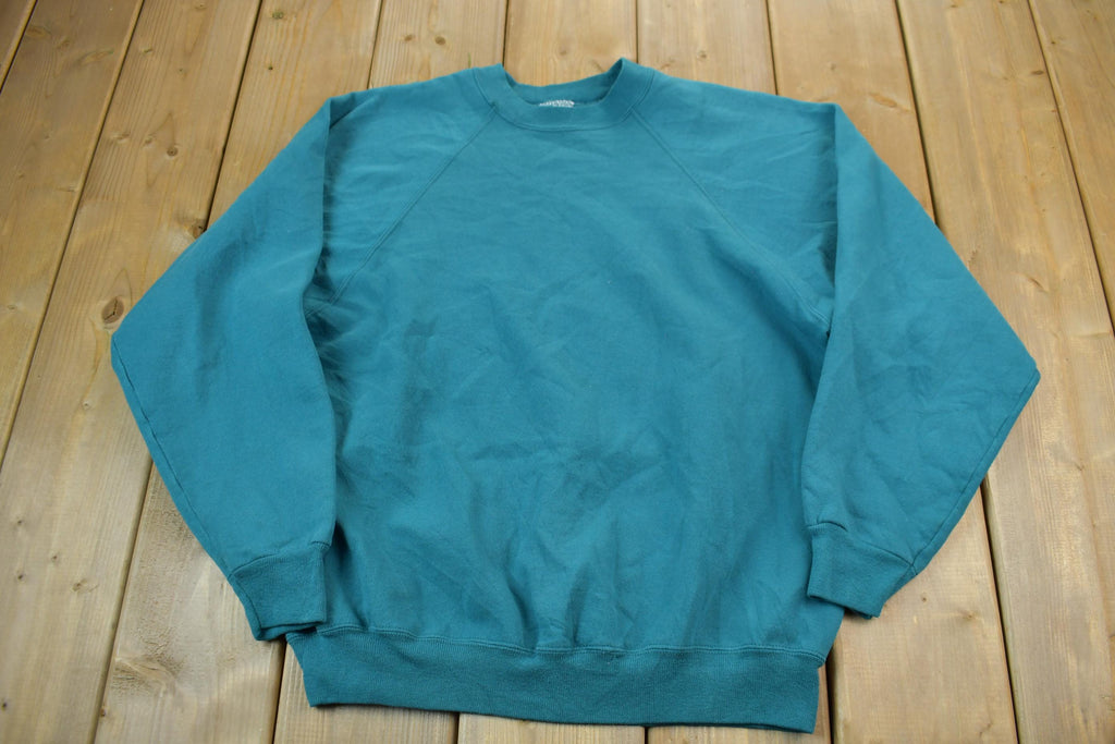 Vintage 1990s Teal Hanes Crewneck Sweatshirt