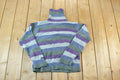 Vintage 1990s Columbia Knit Striped Turtleneck Sweater