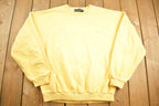 Vintage 1990s Boxy Yellow Tosani Golf Blank Crewneck Sweatshirt Size Small