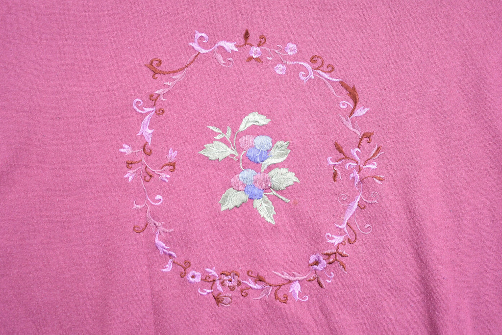 Vintage 1990s Cute Floral Mock Neck Crewneck Sweatshirt