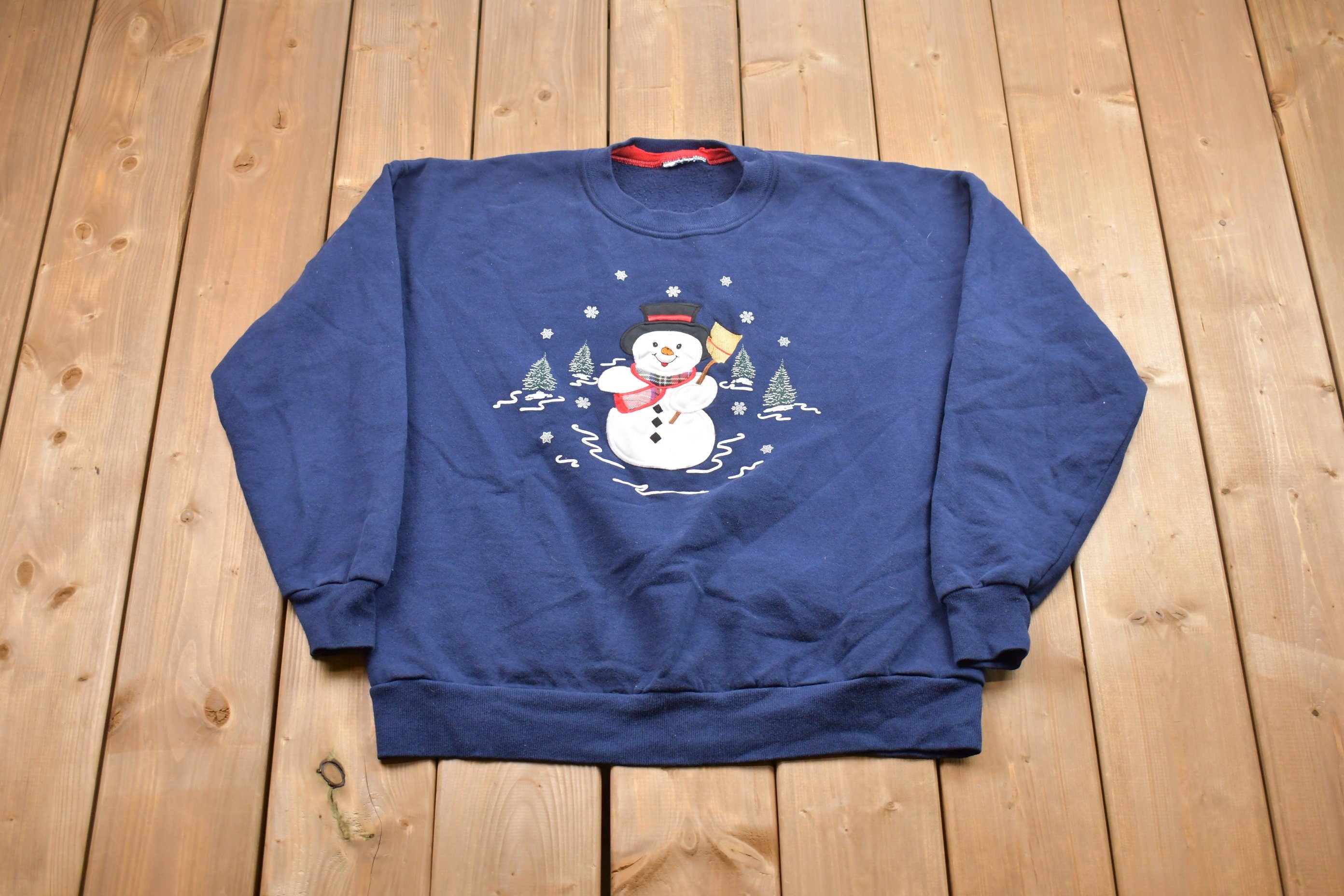 Vintage 1990s Christmas Snowman Crewneck Sweatshirt