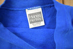Vintage 1980s Hanes Her Way Blank Blue Raglan Crewneck Sweatshirt
