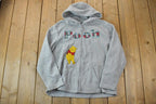 Vintage 1990s Pooh Bear Full Zip Fleece Disney Hoodie