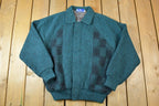 Vintage 1990s Knit Varsity Jacket Made In USA