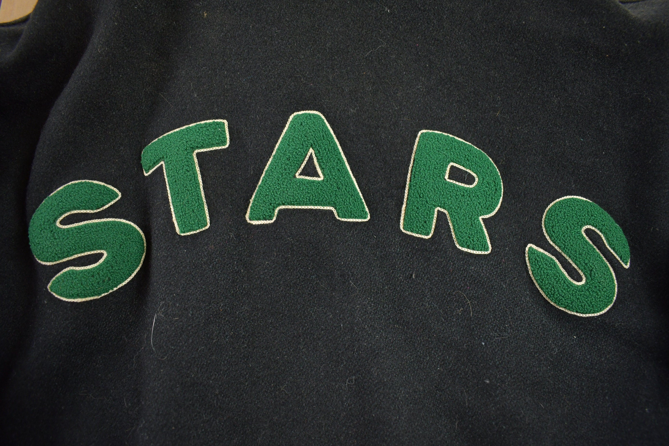 Vintage 1990s Stars Hockey Leather Letterman Varsity Jacket