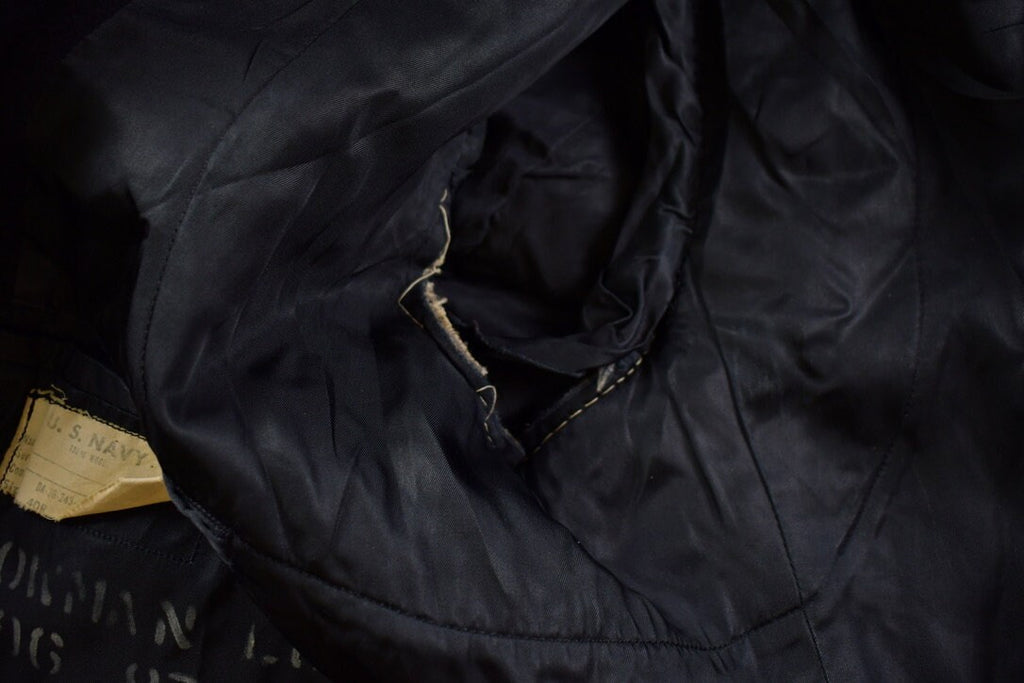 1960s Vintage Navy 100% Wool Button Up Jacket