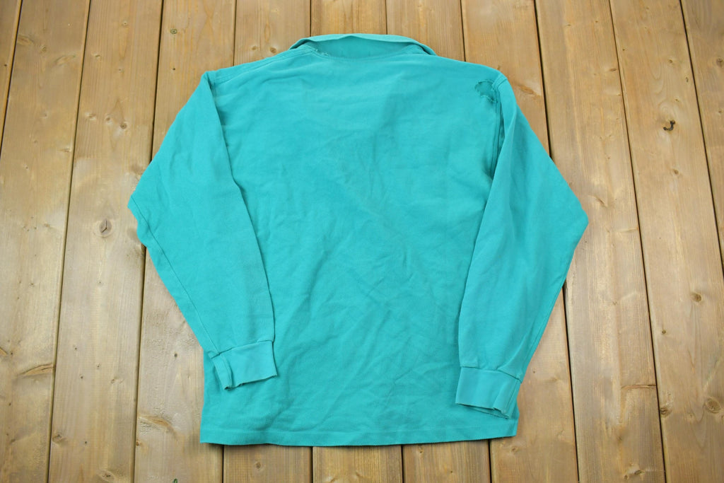 Vintage 1990s Moosehead Canadian Lager Quarter Button Collared Sweatshirt