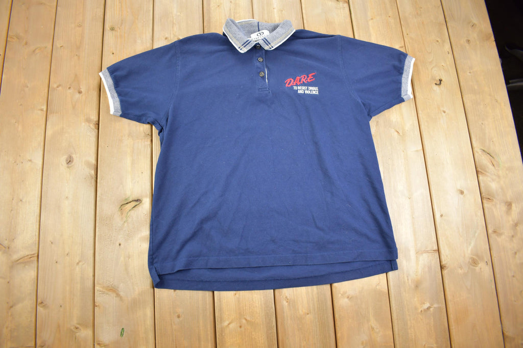 Vintage 1990s D.A.R.E Quarter Button Up Golf Shirt