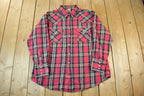 Vintage 1990s Ely Cattleman Western Flannel Pearl Snap Button Up Shirt Men's XL