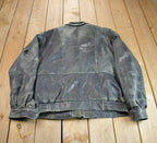 Vintage 1980s Baron New York Distressed Genuine Leather Jacket Made In USA