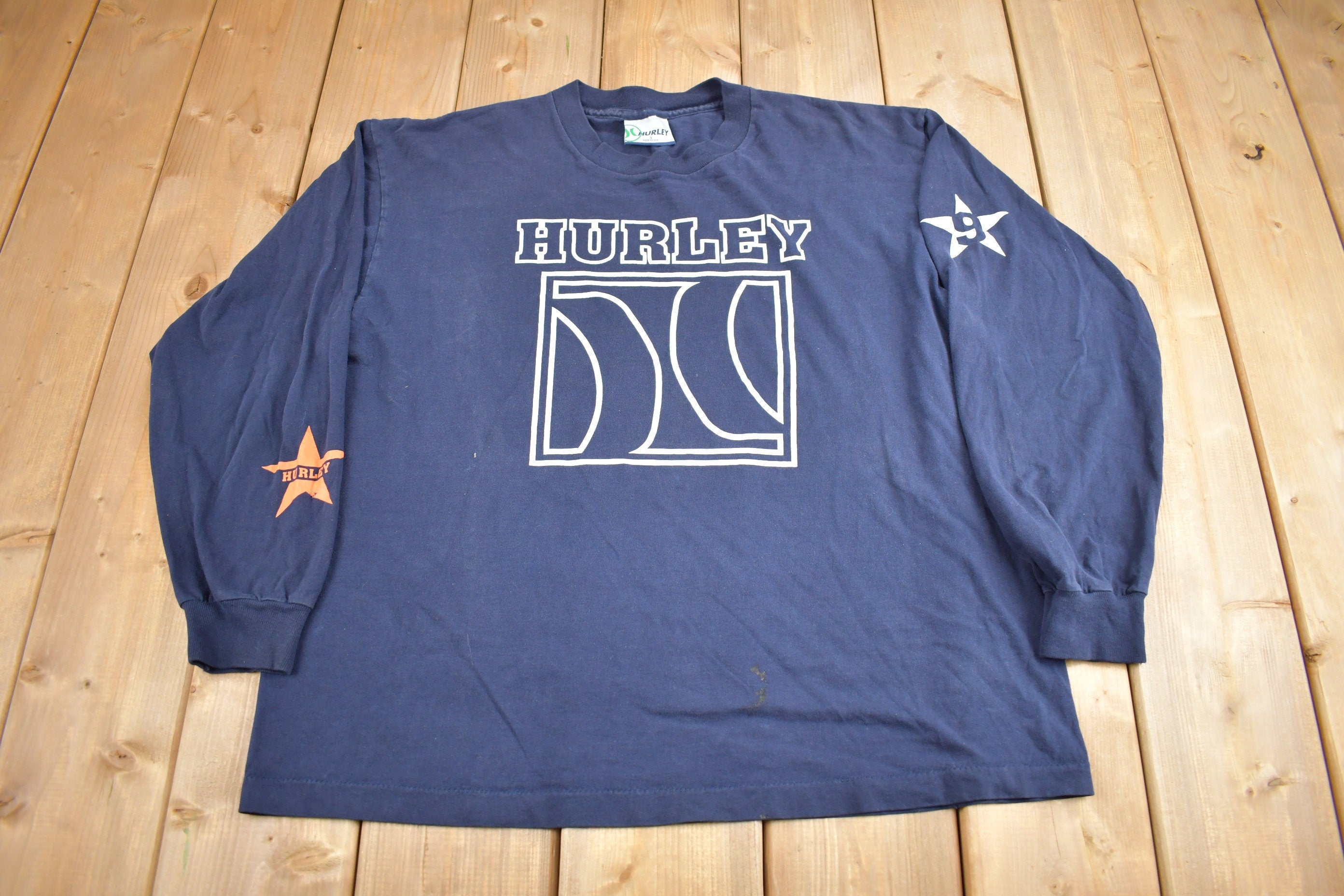 Vintage 1990s Hurley Long Sleeve Graphic T Shirt