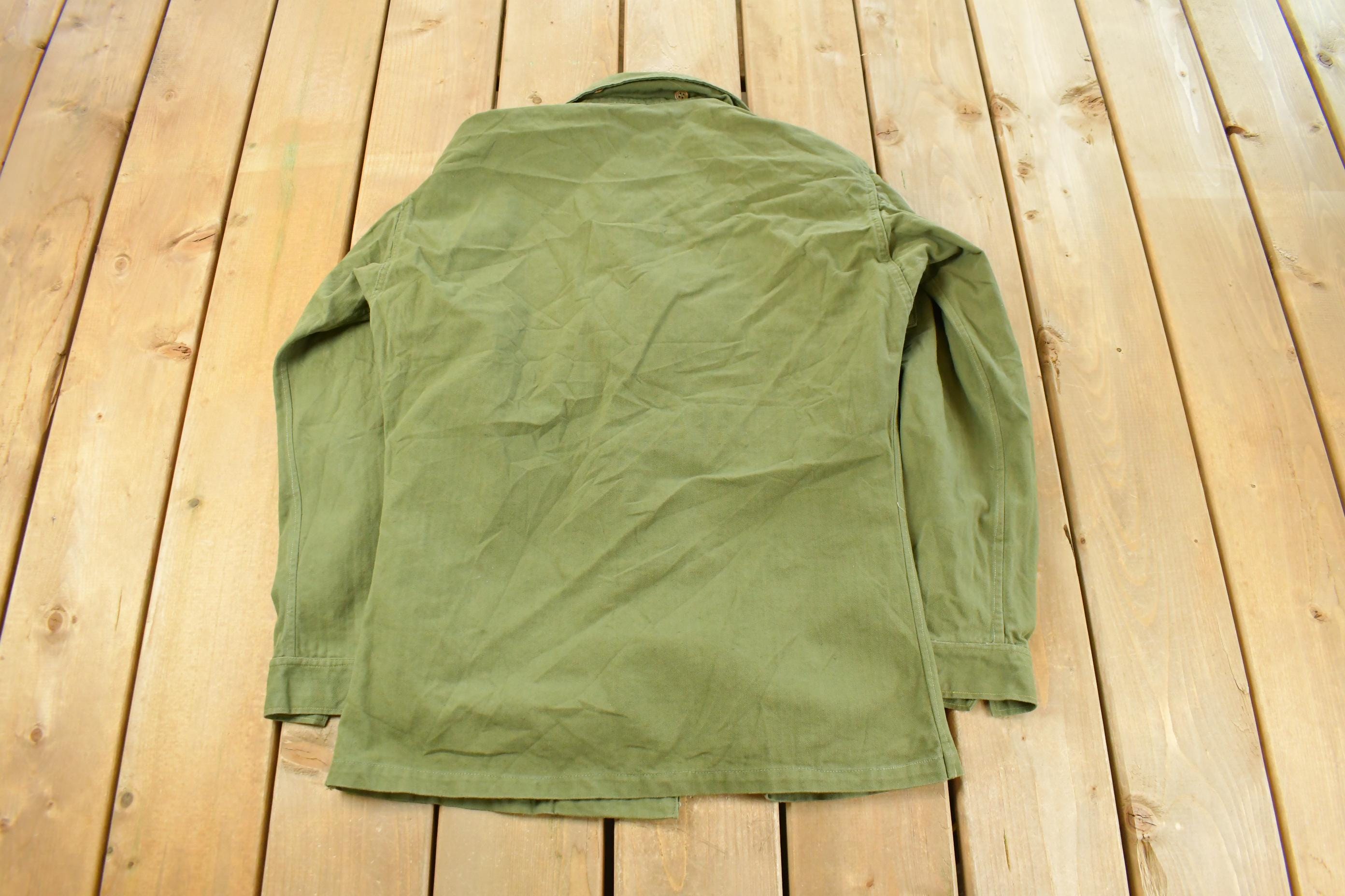 Vintage 1960s OG-107 Military Sateen Shirt Men's Small