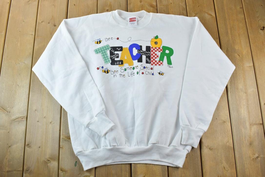 Vintage 1990s Teacher Bee Someone Special Crewneck Sweatshirt Made In USA