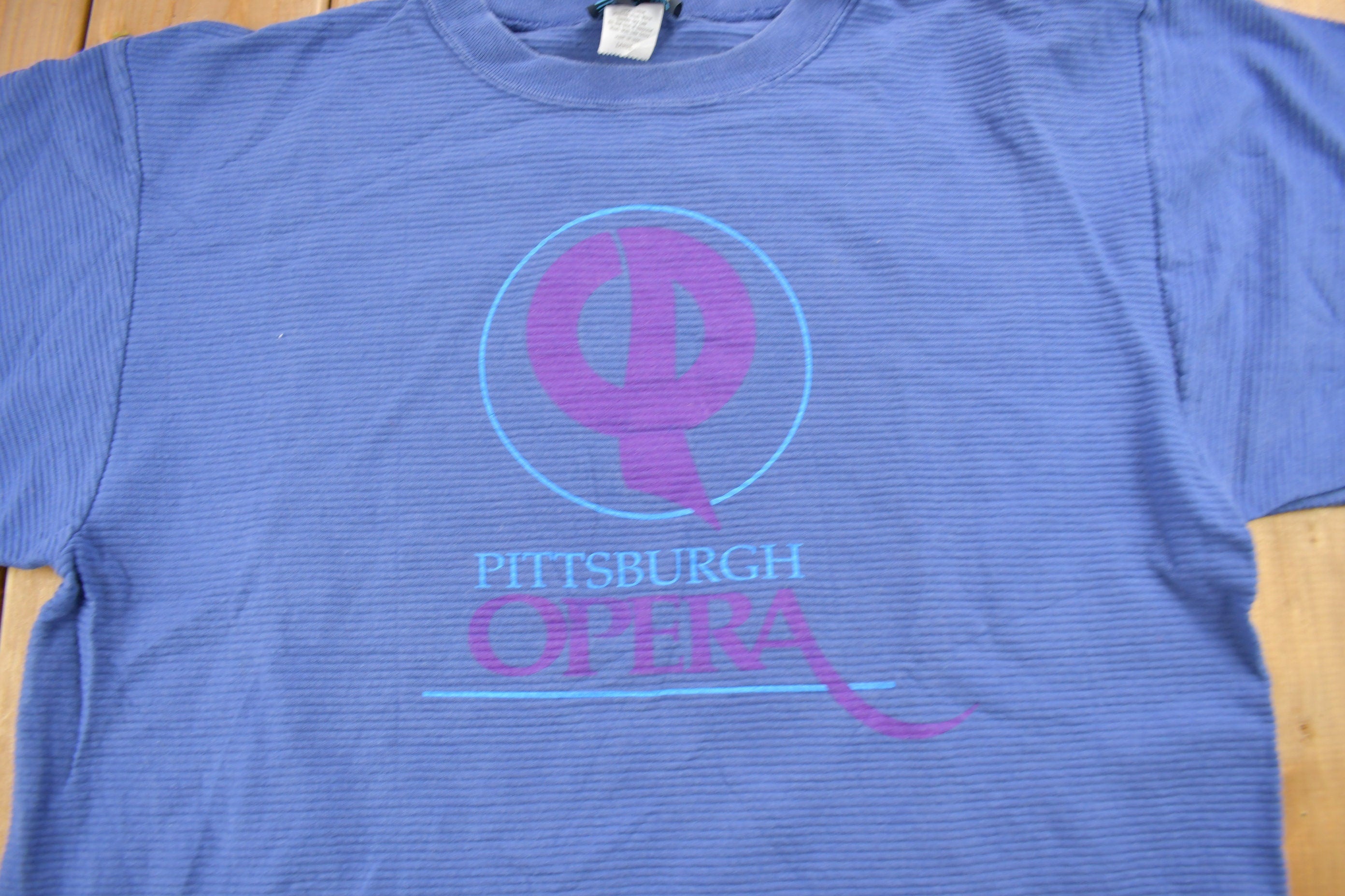 Vintage 1990s Pittsburgh Opera Striped Crewneck Sweatshirt