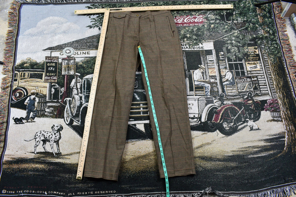 Vintage 1990s Ralph Lauren Plaid Pattern Trousers Size 30 x 29