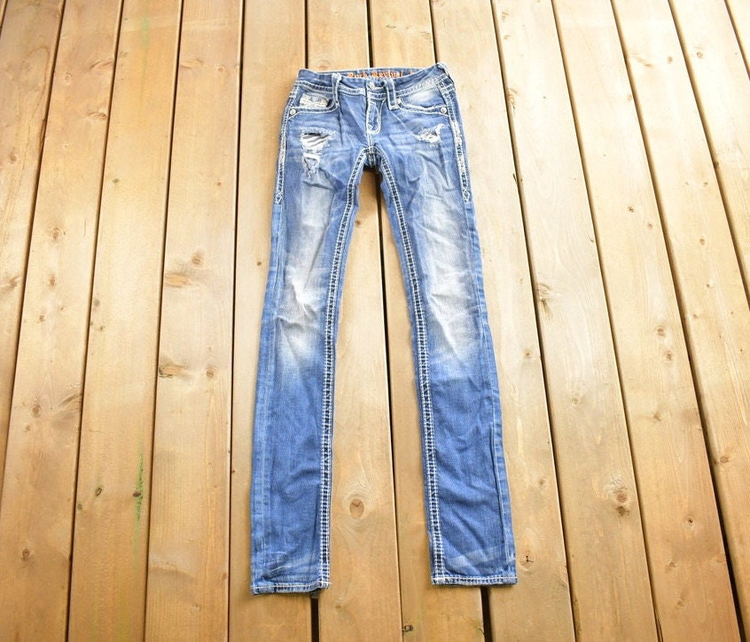 Vintage 2000s Rock Revival Skinny Jeans Size 24x32