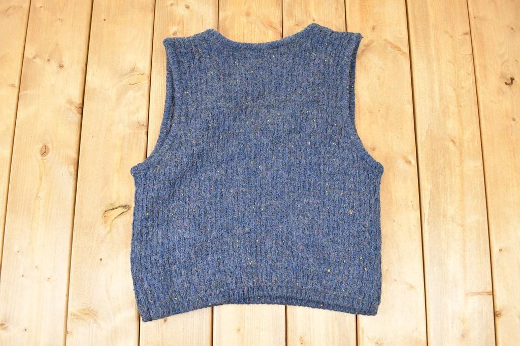 Vintage 1990s Santa Cruz Loose Knit V Neck Sweater Vest Women's L