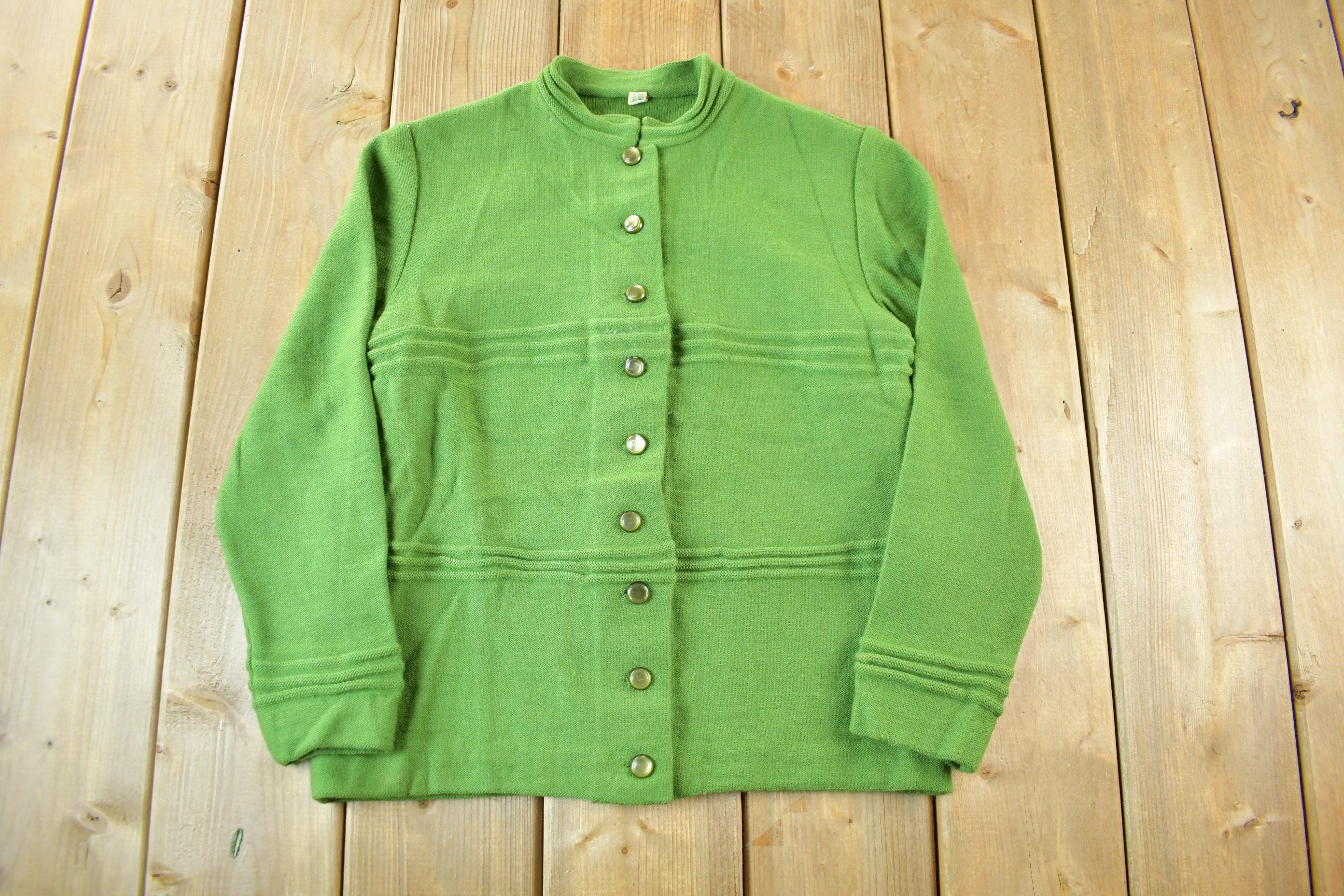 Vintage 1960s 1970s Polish Wool Cardigan Sweater Women's Small