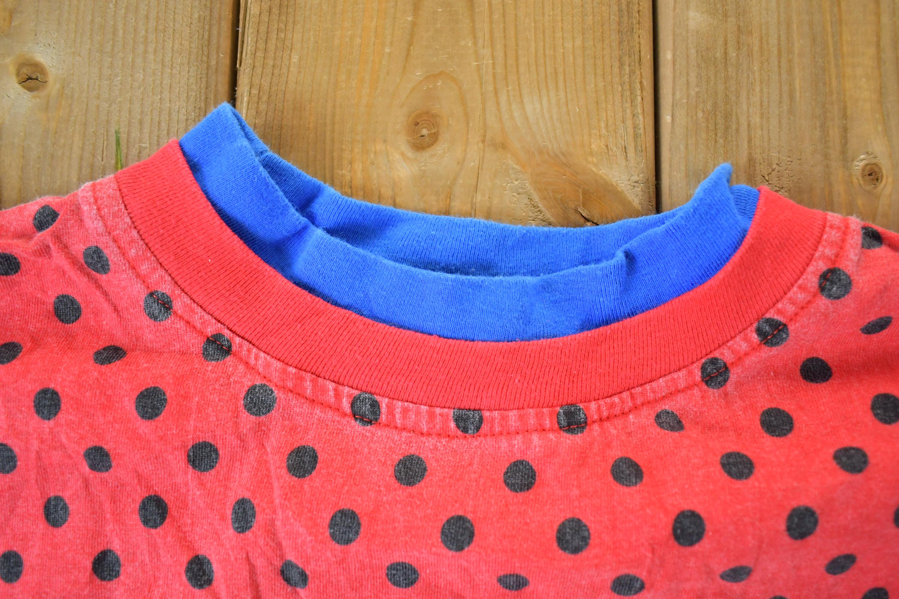 Vintage 1990s SFO Polka Dot Colour Block Crewneck Sweatshirt