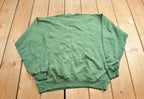 Vintage 1990s Champion Small Logo Embroidered Distressed Crewneck Sweatshirt