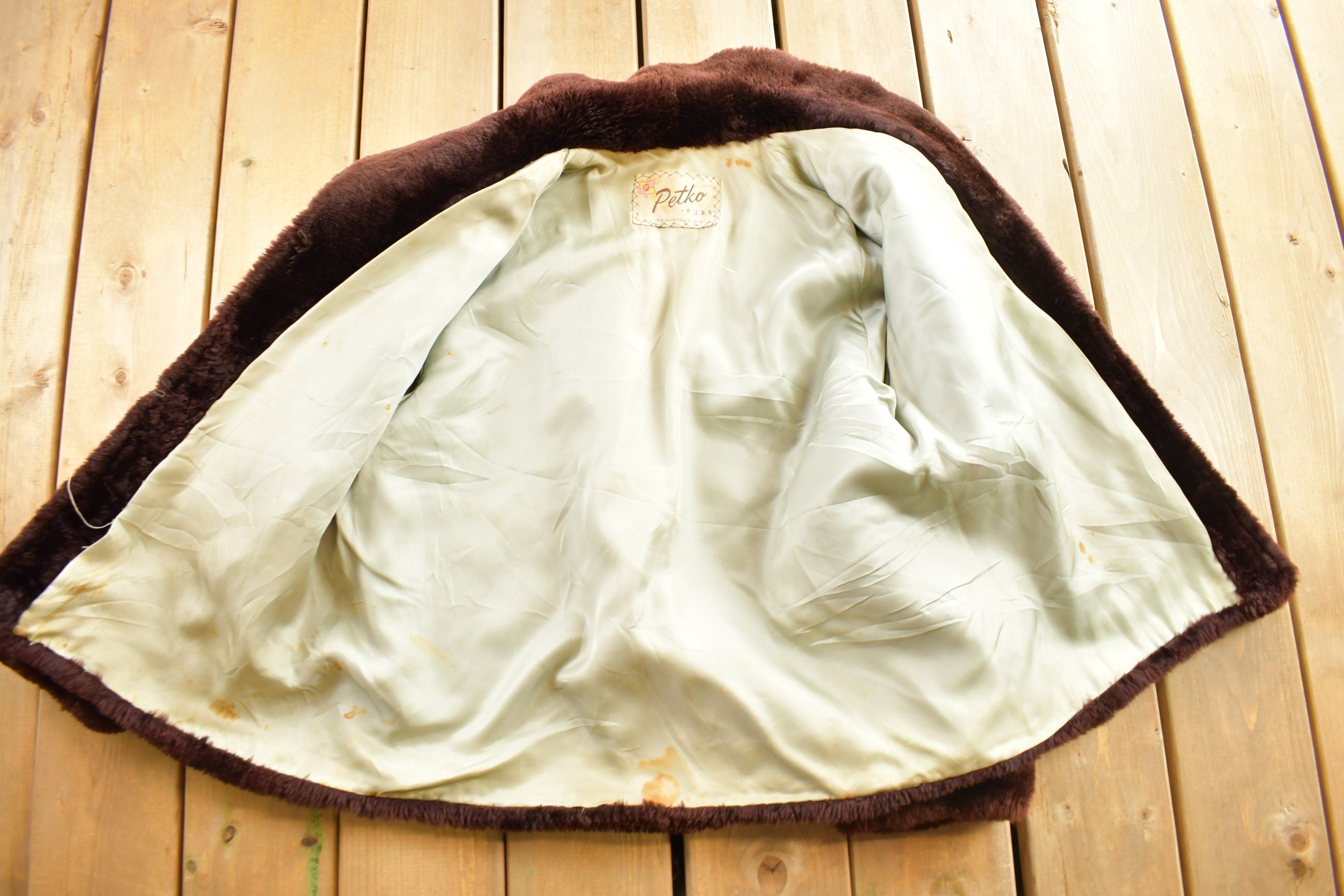 Vintage 1960s Mouton Fur Coat Adult S-M