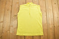 Vintage 1980s Women's Yellow Blank Sleeveless Zip Up Shirt