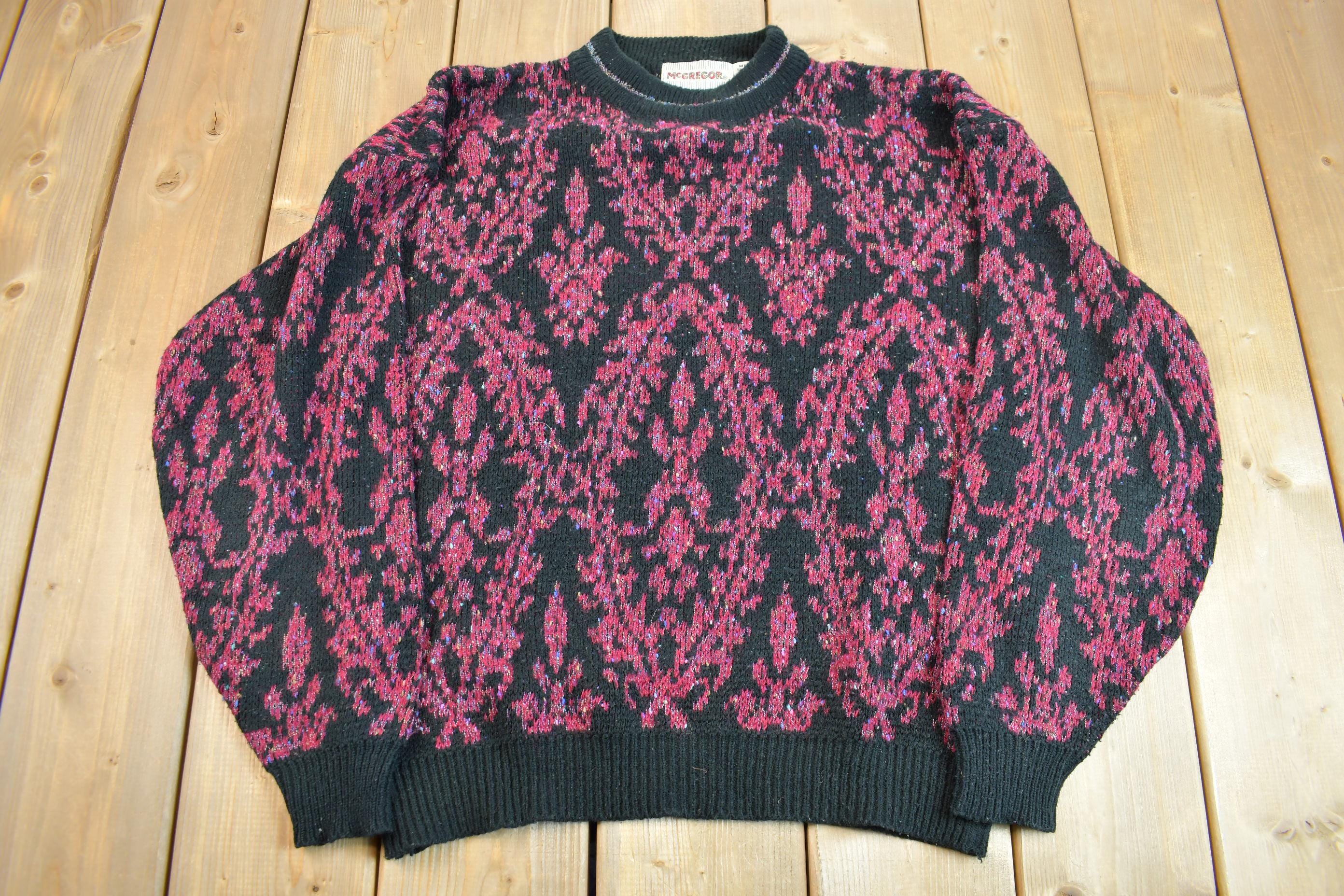 Vintage 1990s McGregor Paisley Knit Crewneck Sweater