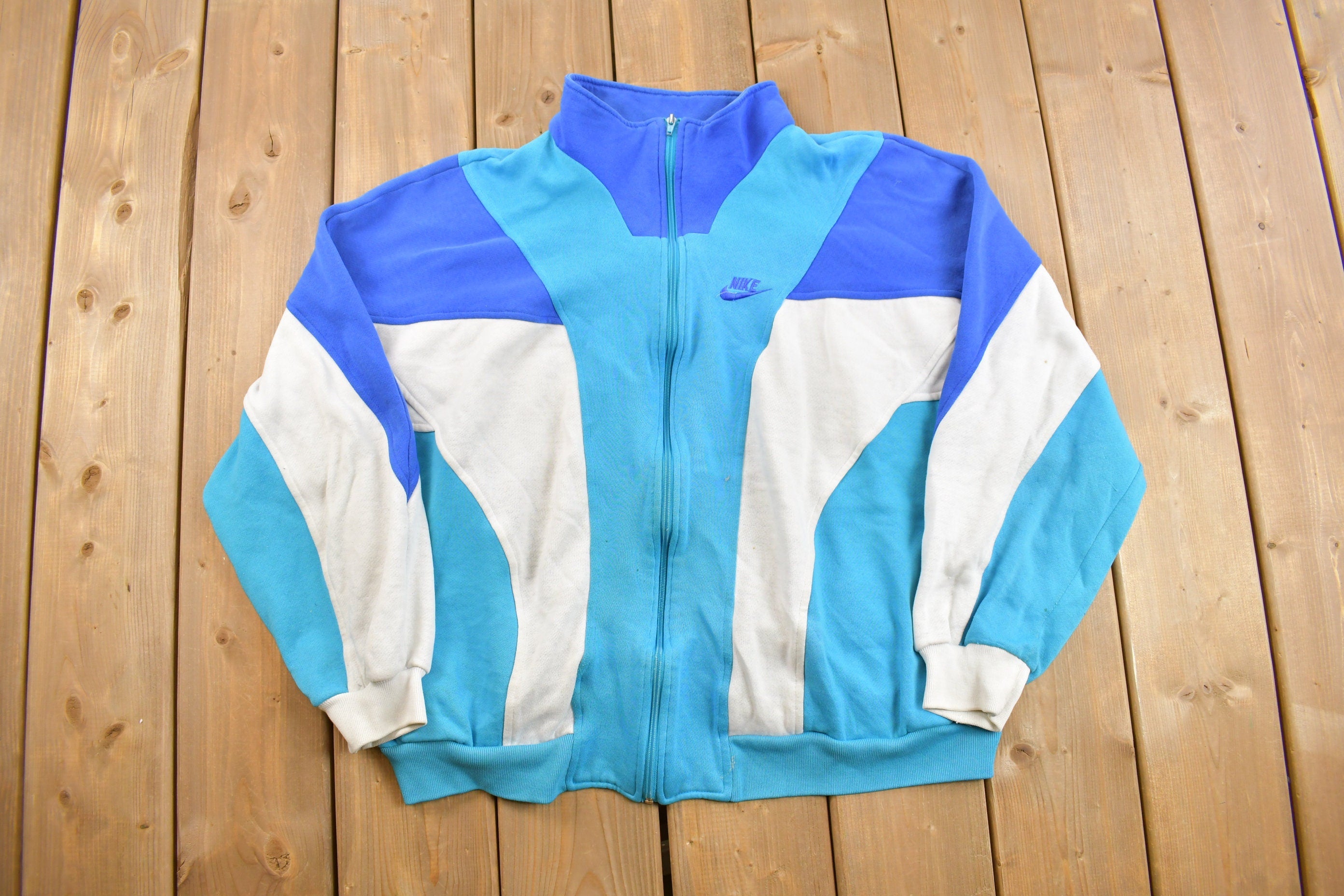 Vintage 1990s Nike Embroidered Mini Swoosh Zip Up Sweatshirt