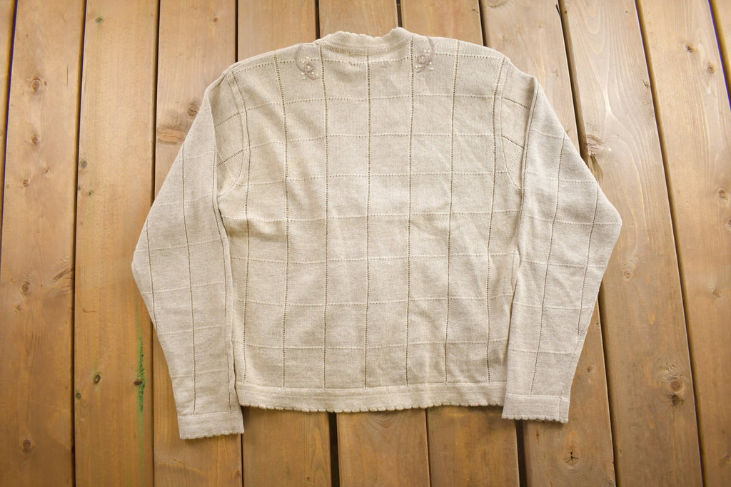 Vintage 1990s Floral Pattern Cardigan Sweater