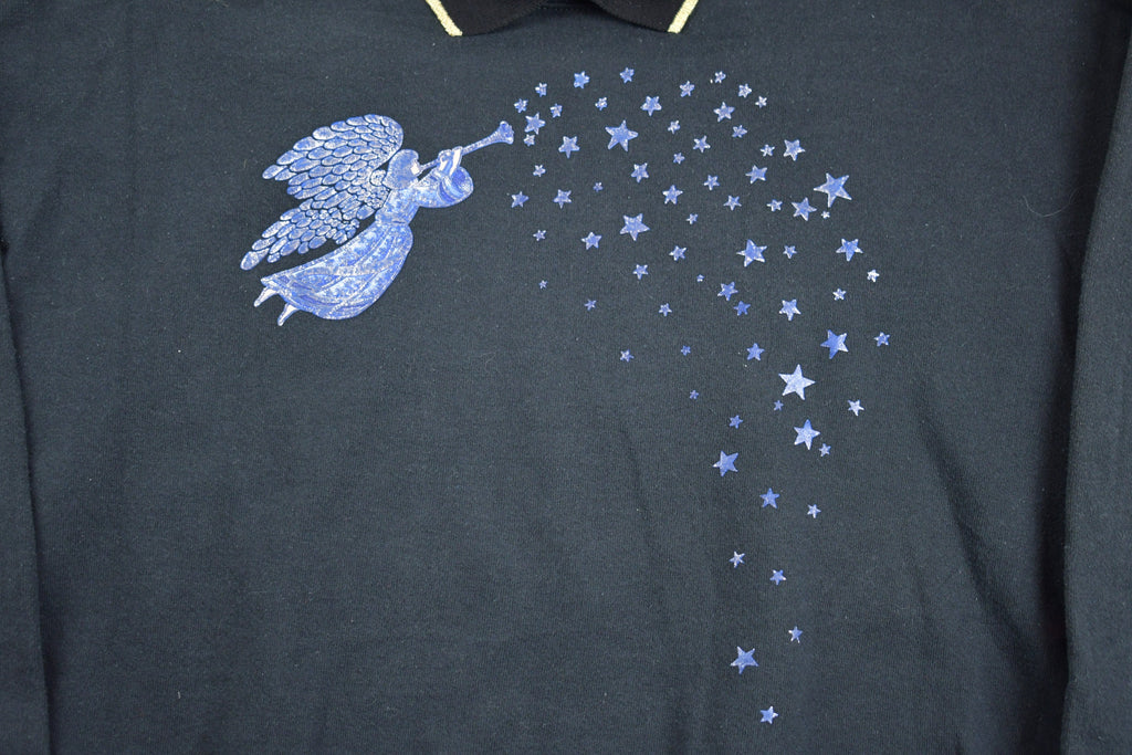 Vintage 1990s Cute Angel Double Collar Crewneck Sweater